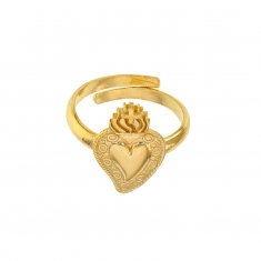 Bague réglable GYPSY MARIA avec coeur en Argent 925/1000 rhodié