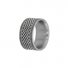Bague Reptile en Acier mat