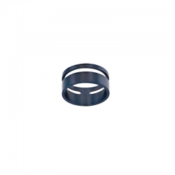 Bague ronde ajourée en acier bleu foncé pour homme