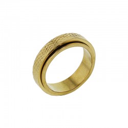 Bague rotative strié en acier doré