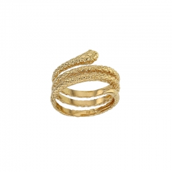 Bague serpent 3 rangs plaqué or
