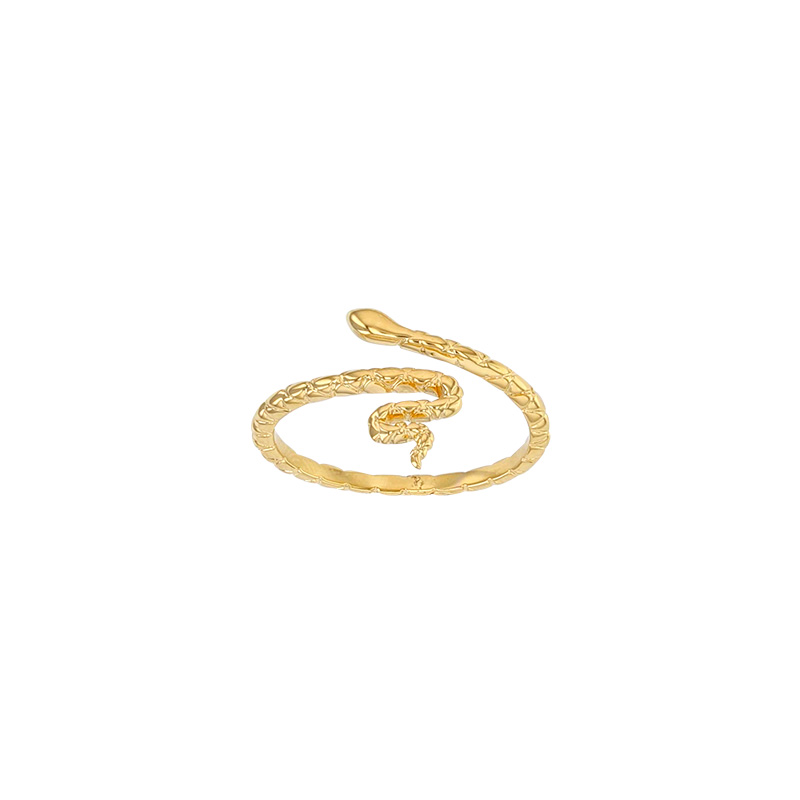 Bague serpent aspect ciselé, Plaqué or
