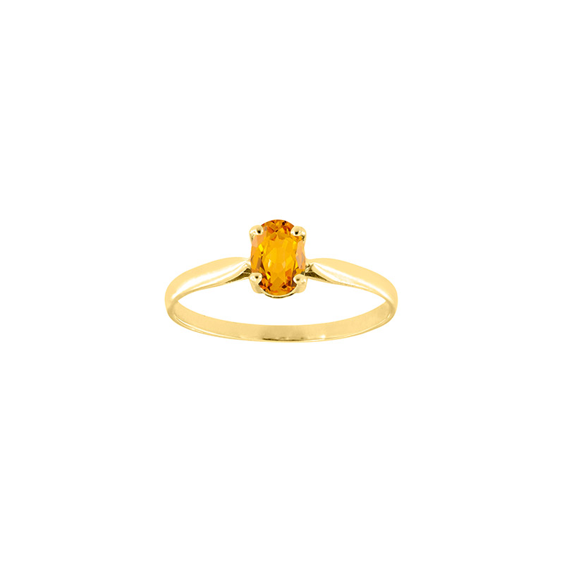 Bague solitaire Aigue-marine ovale 6x4mm serti 4 griffes, Or 750/1000