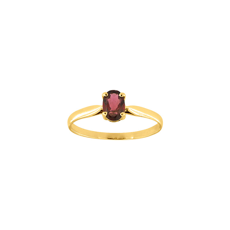 Bague solitaire Aigue-marine ovale 6x4mm serti 4 griffes, Or 750/1000