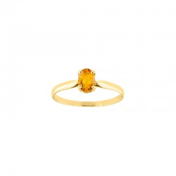 Bague solitaire Aigue-marine ovale 6x4mm serti 4 griffes, Or 750/1000