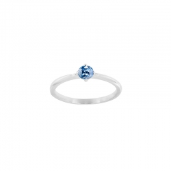 Bague solitaire Améthyste ronde 4mm sertie 4 griffes, Or 750/1000