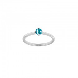Bague solitaire Améthyste ronde 4mm sertie 4 griffes, Or 750/1000