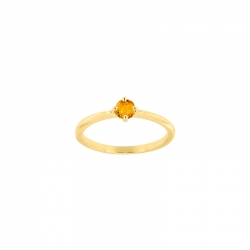 Bague solitaire Améthyste ronde 4mm sertie 4 griffes, Or 750/1000