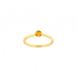 Bague solitaire Améthyste ronde 4mm sertie 4 griffes, Or 750/1000