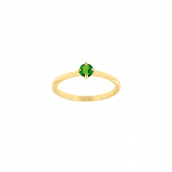 Bague solitaire Améthyste ronde 4mm sertie 4 griffes, Or 750/1000