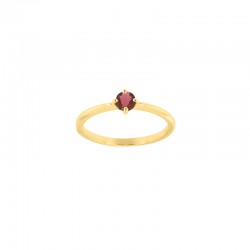 Bague solitaire Améthyste ronde 4mm sertie 4 griffes, Or 750/1000
