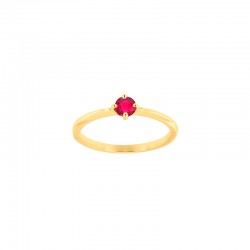 Bague solitaire Améthyste ronde 4mm sertie 4 griffes, Or 750/1000