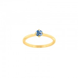 Bague solitaire Améthyste ronde 4mm sertie 4 griffes, Or 750/1000