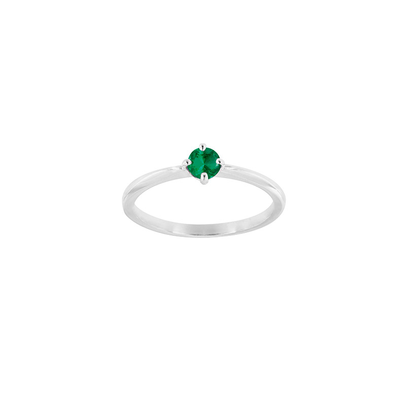 Bague solitaire Améthyste ronde 4mm sertie 4 griffes, Or 750/1000