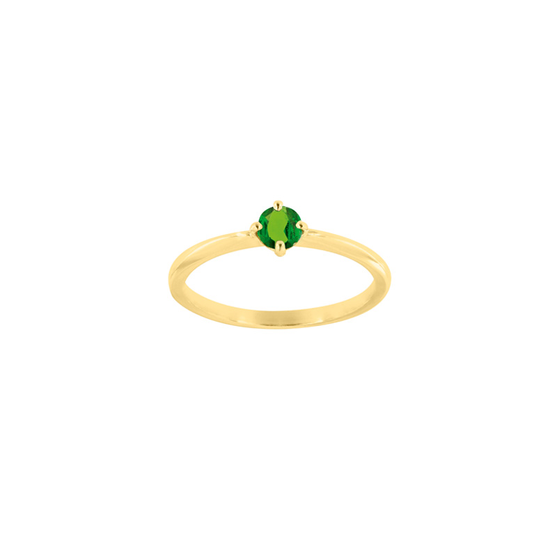 Bague solitaire Améthyste ronde 4mm sertie 4 griffes, Or 750/1000