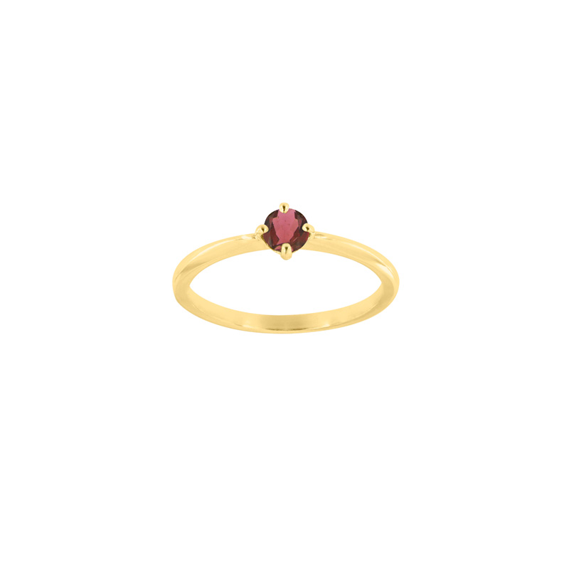 Bague solitaire Améthyste ronde 4mm sertie 4 griffes, Or 750/1000