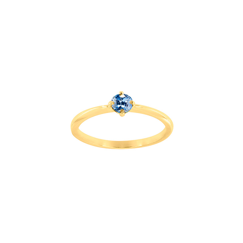 Bague solitaire Améthyste ronde 4mm sertie 4 griffes, Or 750/1000