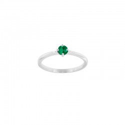 Bague solitaire Améthyste ronde 4mm sertie 4 griffes, Or 750/1000