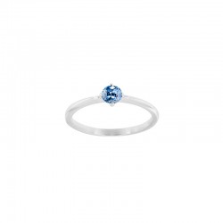 Bague solitaire Améthyste ronde 4mm sertie 4 griffes, Or 750/1000
