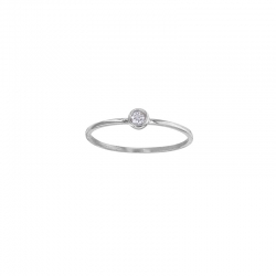 Bague solitaire diamant 0,07ct GVS serti clos, Or 750/1000