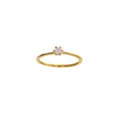 Bague solitaire diamant 0,10ct GVS serti 6 griffes, Or 750/1000