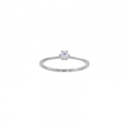 Bague solitaire diamant 0,10ct GVS serti 6 griffes, Or 750/1000