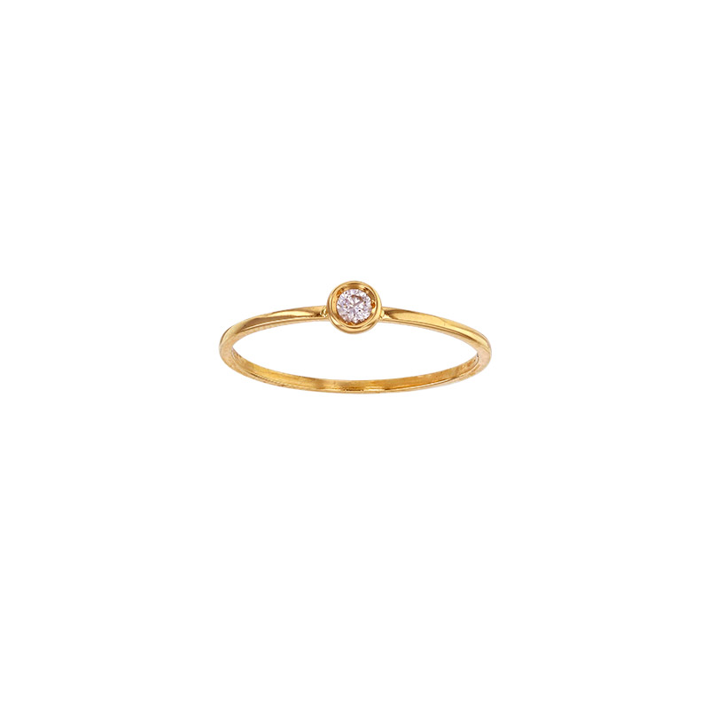 Bague solitaire diamant 0,07ct GVS serti clos, Or 750/1000