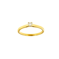 Bague solitaire diamant HSI 0,08ct serti 4 griffes, Or 750/1000