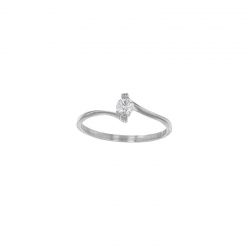 Bague solitaire entrelacé serti 4 griffes oxyde 4mm Or 750/1000