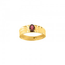 Bague solitaire large Diopside ovale 6x4mm serti 4 griffes, Or 750/1000