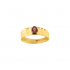 Bague solitaire large Diopside ovale 6x4mm serti 4 griffes, Or 750/1000