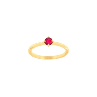 Bague solitaire Rubis 4mm serti 4 griffes, Or 750/1000