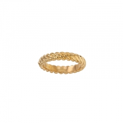 Bague striée en plaqué or