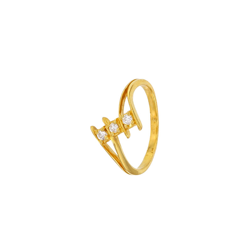 Bague trilogie oxydes avec trois rangs lisses, Or 375/1000