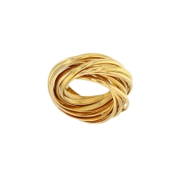 Bague URBAN avec 15 anneaux entremêlés en argent 925/1000 doré