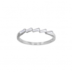 Bague URBAN en argent 925/1000 rhodié ornée d'oxydes de zirconium