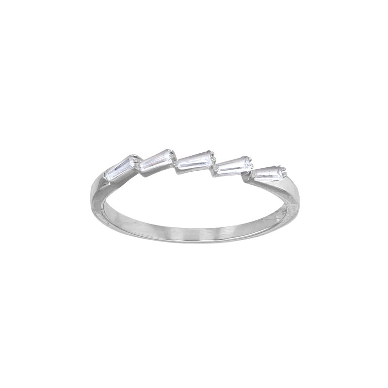 Bague URBAN en argent 925/1000 rhodié ornée d'oxydes de zirconium