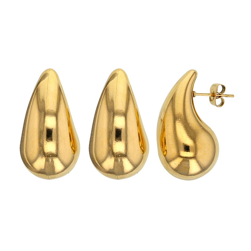 Boucle d'oreilles forme goutte, acier