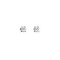 Boucle d'oreilles puces serti 4 griffes, 2 diamants HSI 0,20ct, Or blanc 750/1000