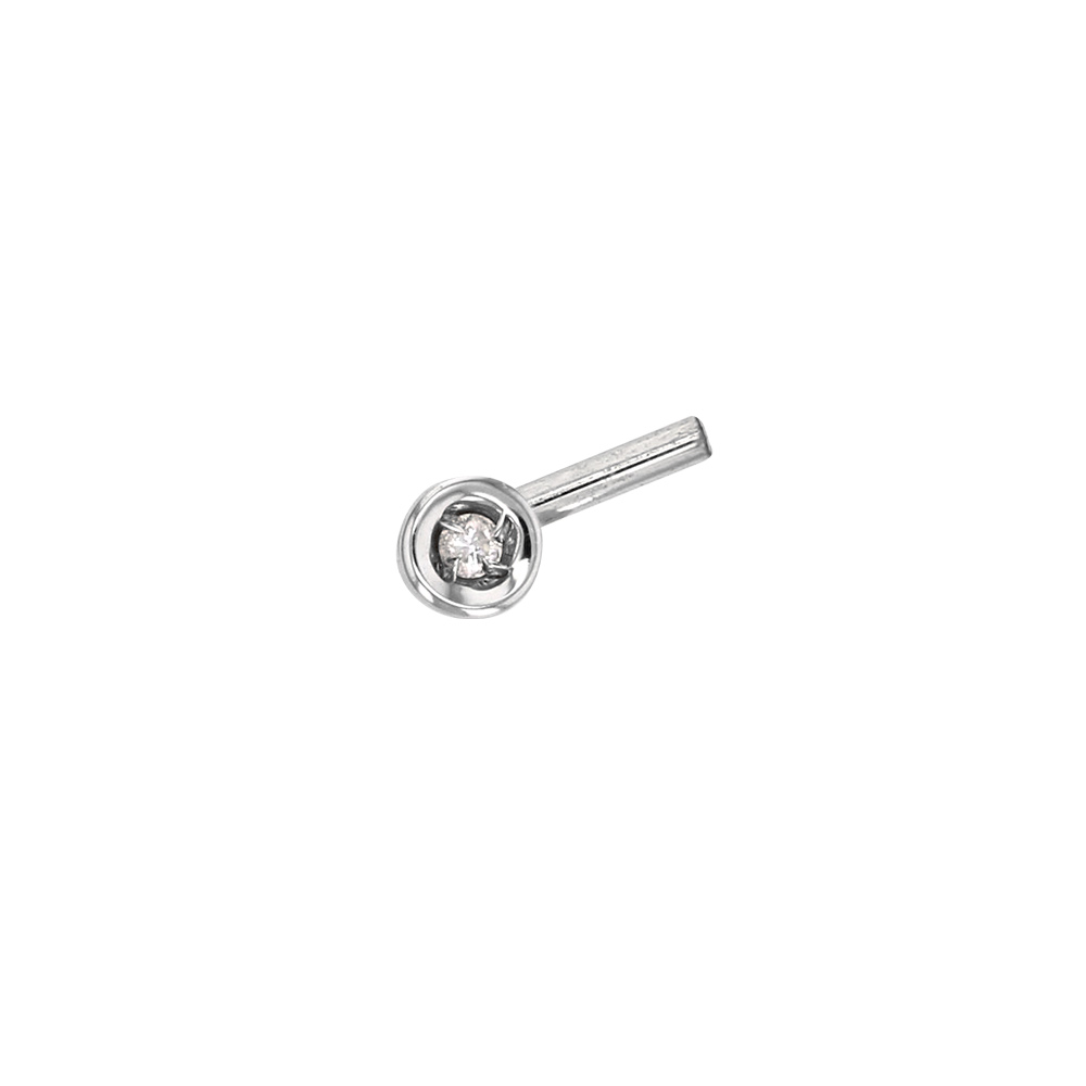 Boucle de nez Or blanc 750/1000, avec diamant HSI 0.015ct (serti griffes)