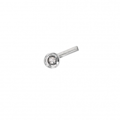 Boucle de nez Or blanc 750/1000, avec diamant HSI 0.015ct (serti griffes)