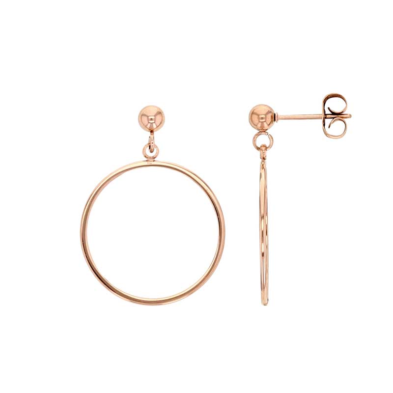 Boucles d'oreilles Acier doré-rose en forme de cercle