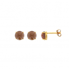 Boucles d'oreilles Aigue-marine diam. 7mm, Or 750/1000