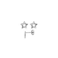 Boucles d'oreilles argent rhodié en étoile ajourée