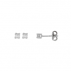 Boucles d'oreilles avec oxyde de zirconium en argent rhodié 925/1000