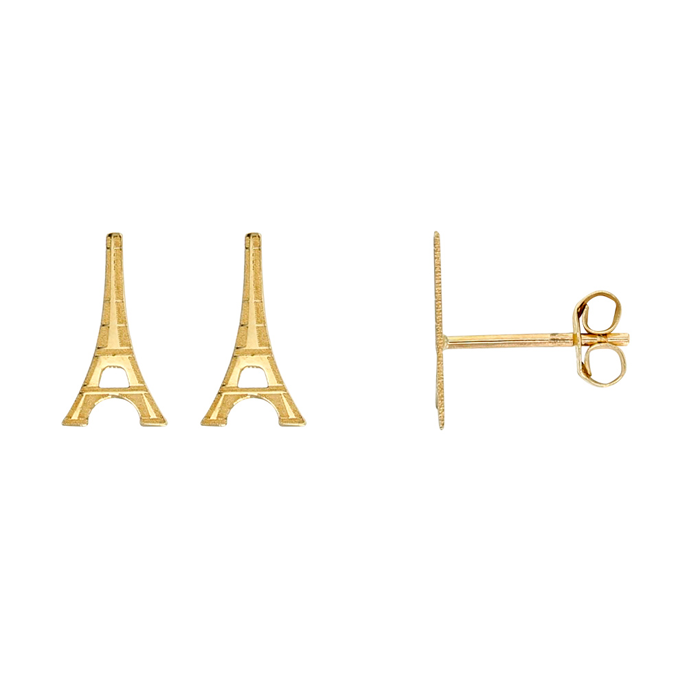 Boucles d'oreilles avec oxydes ovales en or 375/1000
