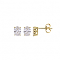 Boucles d'oreilles avec oxydes ovales en or 375/1000