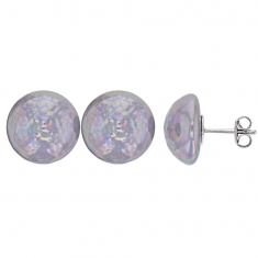 Boucles d'oreilles avec Perles de Majorque baroque grises et fermoir en laiton rhodié