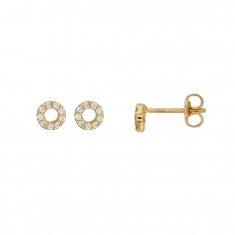 Boucles d'oreilles cercle ajouré en Or 750/1000 avec oxydes