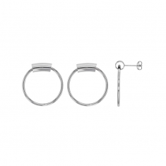 Boucles d'oreilles cercle en argent 925/1000 rhodié collection URBAN